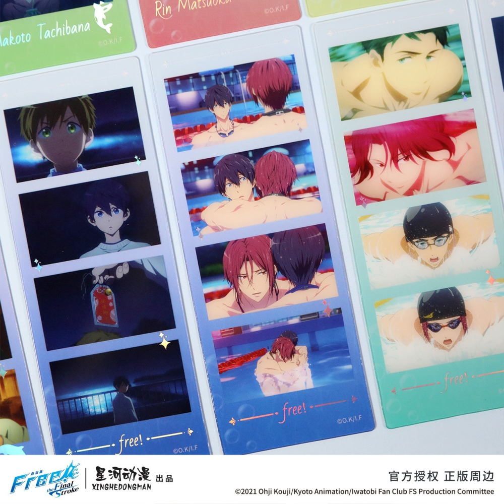 《周邊》陸版正版 Free 男子游泳部 PET 書籤 劇場版 最後的划水 後篇 七瀨遙 橘真琴 松岡凜 桐嶋郁彌-細節圖2