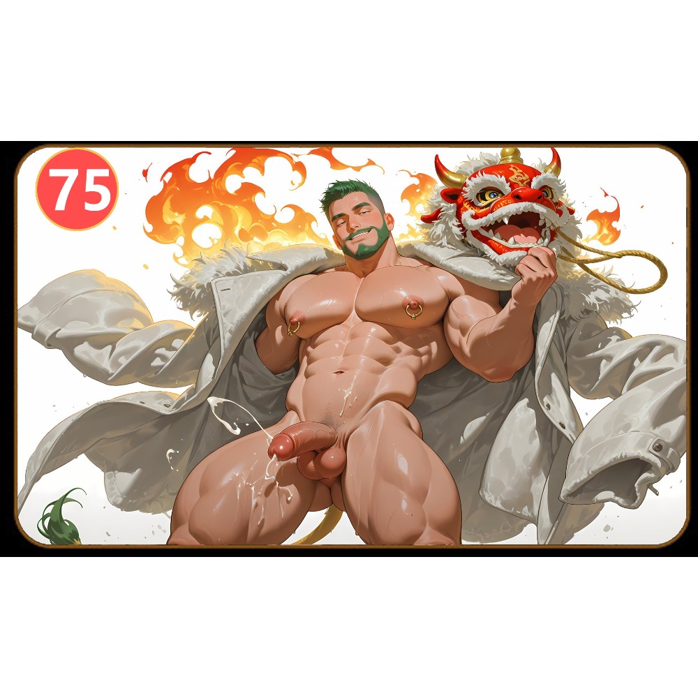 《周邊》肌肉男 肌肉 體育生 里版 大叔 壁貼 海報 賞鳥Ver 辦公室 互助 醉夢時刻 舞龍舞獅 獨角獸 枕頭大戰 隆-規格圖3