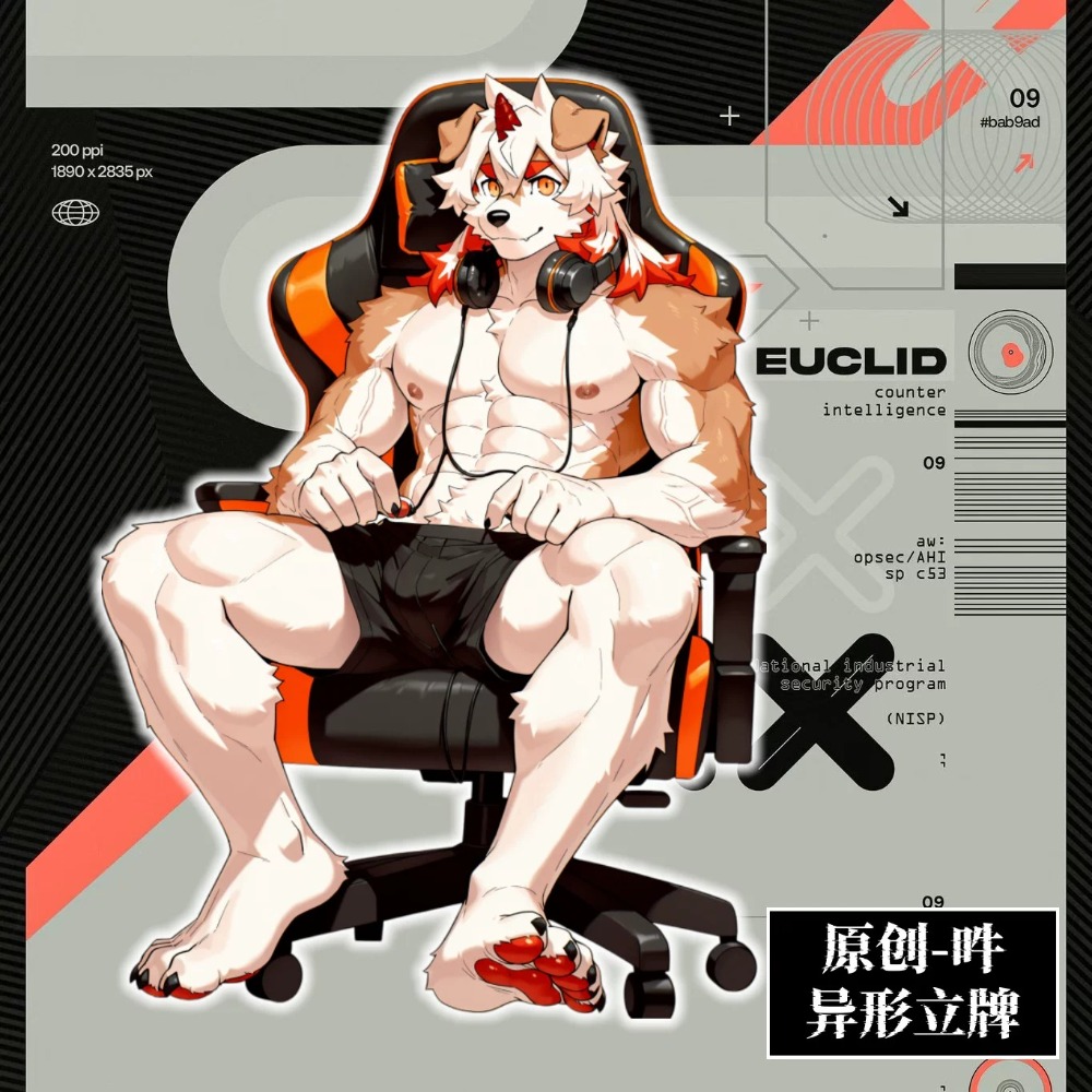 《周邊》肌肉 肌肉男 體育生 壓克力立牌 Furry 獸人 福瑞 明日方舟 吽 直播Ver-規格圖1