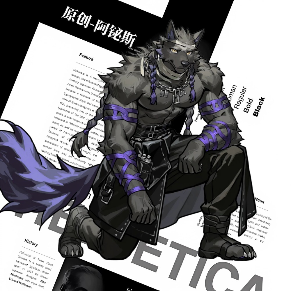 《周邊》肌肉 肌肉男 體育生 壓克力立牌 Furry 獸人 福瑞 新月同行 阿鉍斯 準備服侍Ver-規格圖1