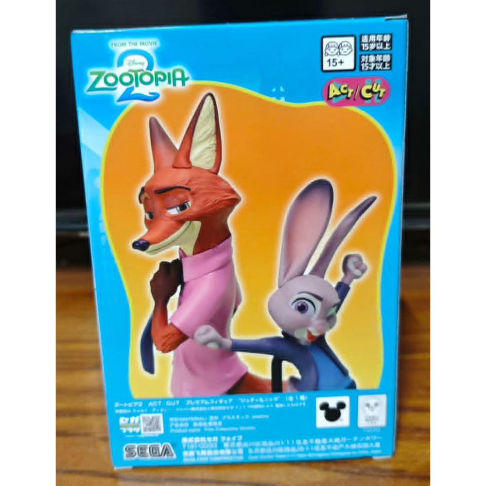 《周邊》【現貨】 特賣 日空版 景品 公仔 SEGA 迪士尼 動物方城市 Zootopia ACT CUT 朱迪＆尼克-細節圖3
