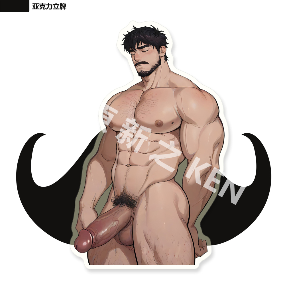 《周邊》肌肉 肌肉男 體育生 運動員 壓克力立牌 超大 立牌 大叔 冥想Ver.-細節圖2