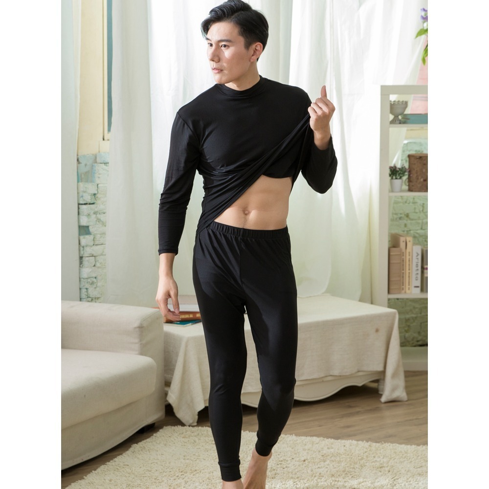 5139男款 圓領 彈性蓄熱磨毛保暖衣 發熱衣 薄款-細節圖2