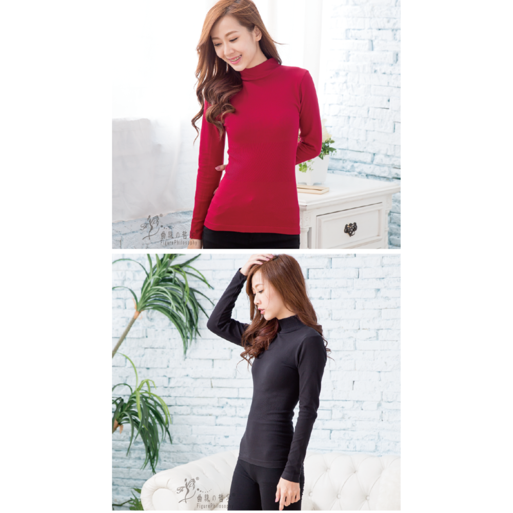 1800【曲線の哲學】 半高領保暖衣 發熱衣 貼合曲線更保暖(S~L可穿)-細節圖5