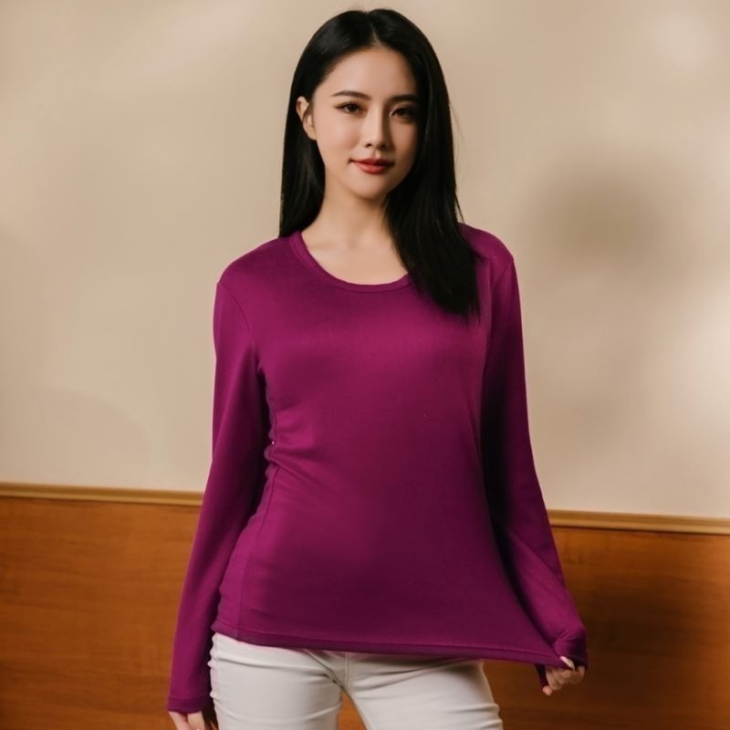 5802女款 羊毛蠶絲圓領保暖衣 發熱衣 衛生衣-細節圖6