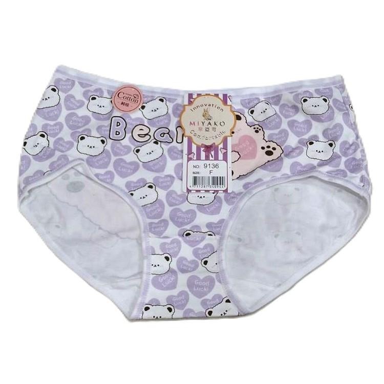 【羋亞可】9136滿版可愛愛心熊 純棉內褲 少女內褲-細節圖3