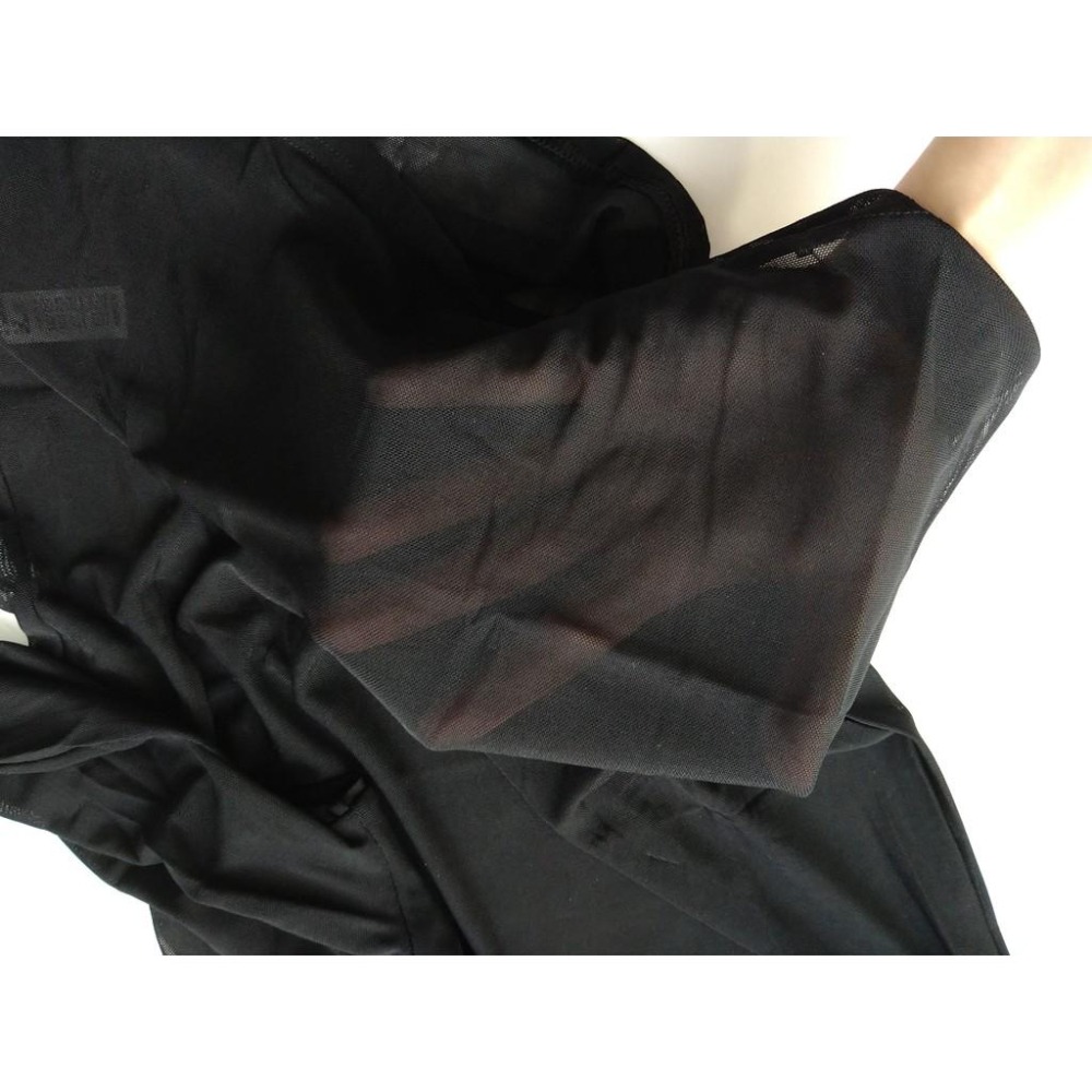 【曲線の哲學】1893短袖彈力網紗透明內搭衣-細節圖3