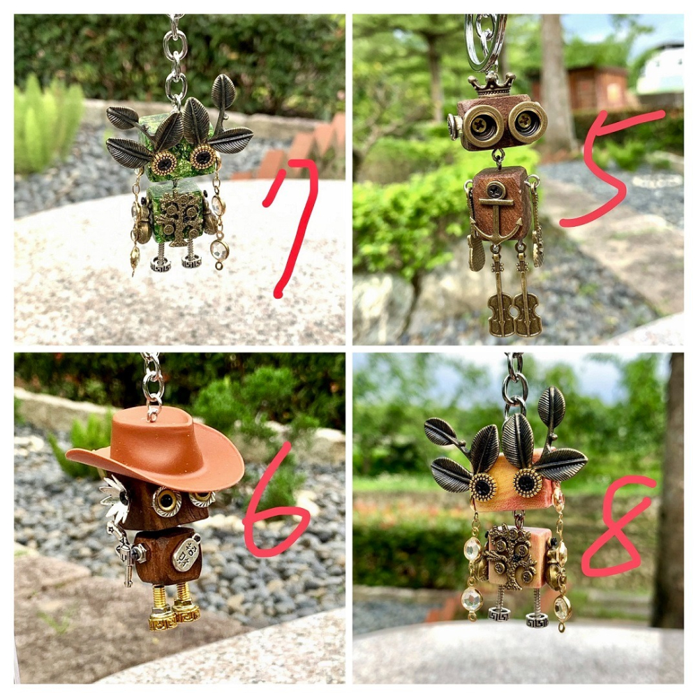 台灣文創掛飾 12款現貨 背包 鑰匙圈 手工組裝超可愛掛件 獨一無二吊飾 掛飾 包包小掛件 小掛飾 機器人玩具吊件 吊飾-細節圖2