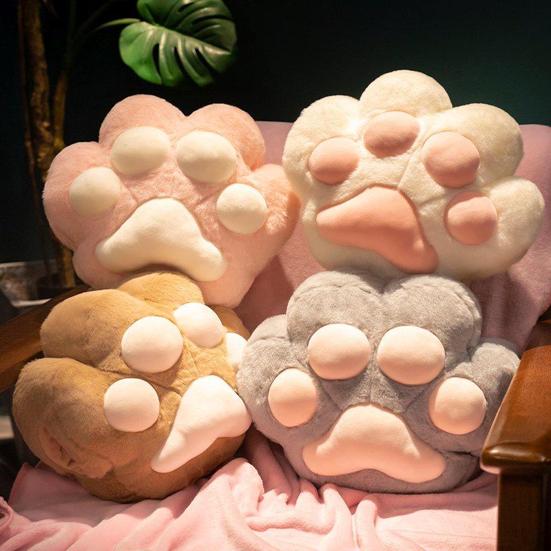 🎀【現貨+發票】《貓奴必備！》可愛貓咪貓掌貓爪肉球枕頭靠墊暖手抱枕毛毯空調毯子午睡毯子被子抱枕毯三用枕珊瑚絨毯情人節禮物-細節圖8