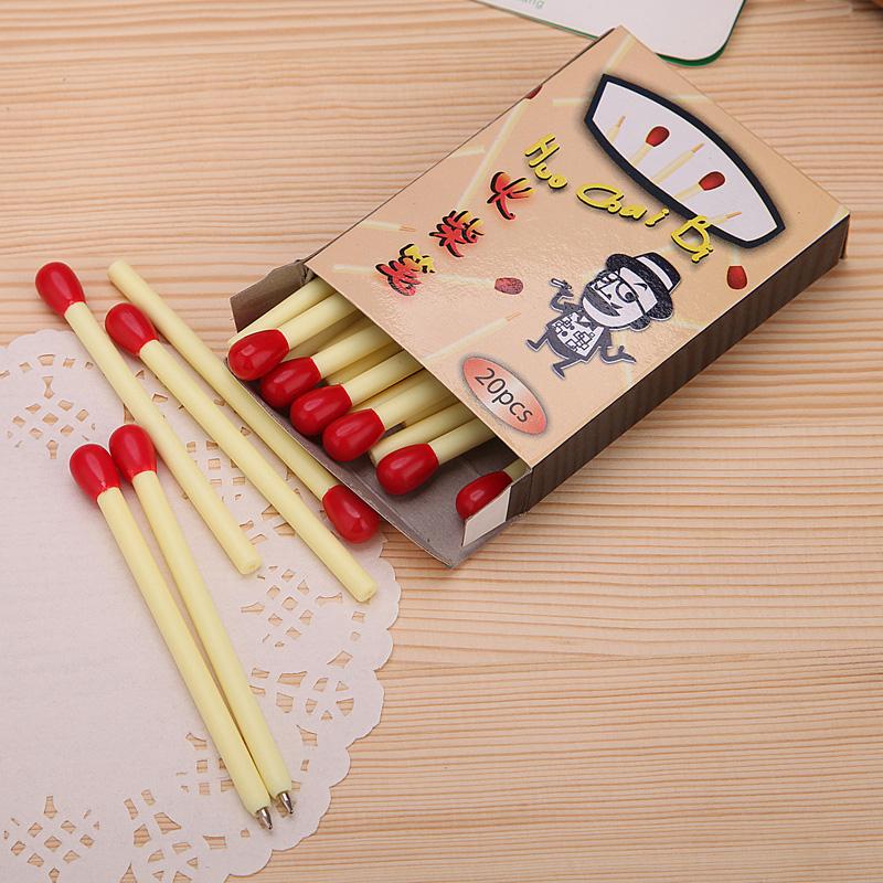 🎀【現貨+發票】創意搞怪仿真文具小清新中性筆 火柴筆 火柴造型筆 火柴盒 番仔火筆 火柴圓珠筆 婚禮小物療癒小物交換禮物-細節圖2