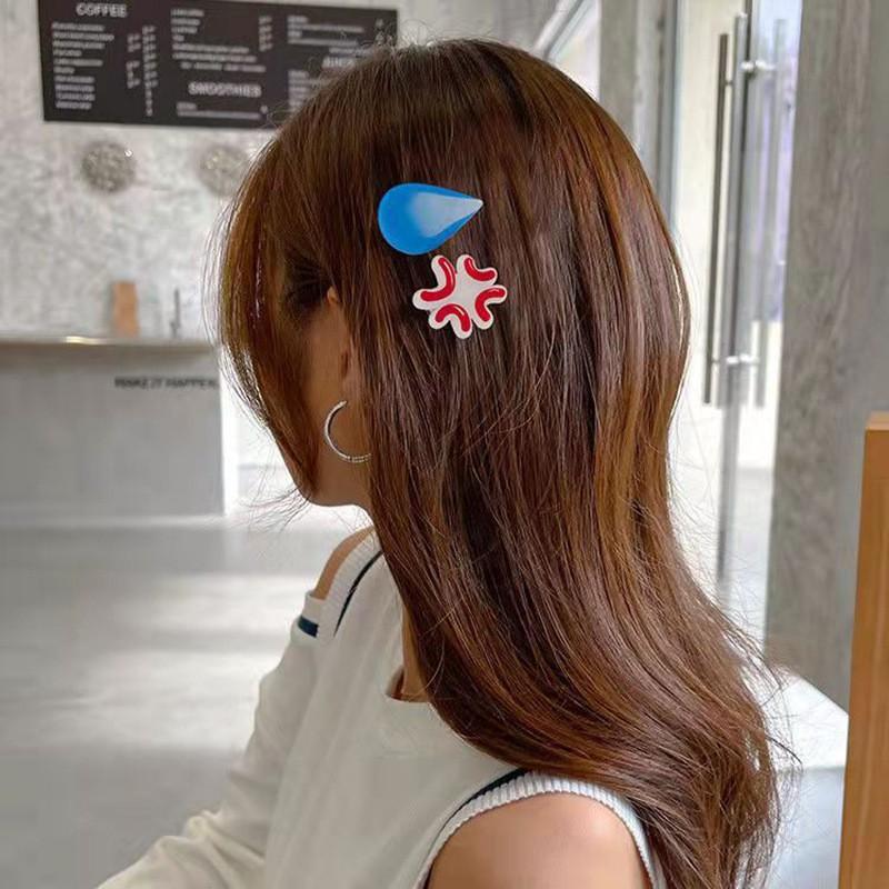 🎀【現貨+發票】韓系甜美可愛表情包髮夾水滴髮夾流汗髮夾無語髮飾表情髮夾憤怒髮夾生氣髮夾 創意搞怪髮夾 紓壓髮夾 韓系髮夾-細節圖6