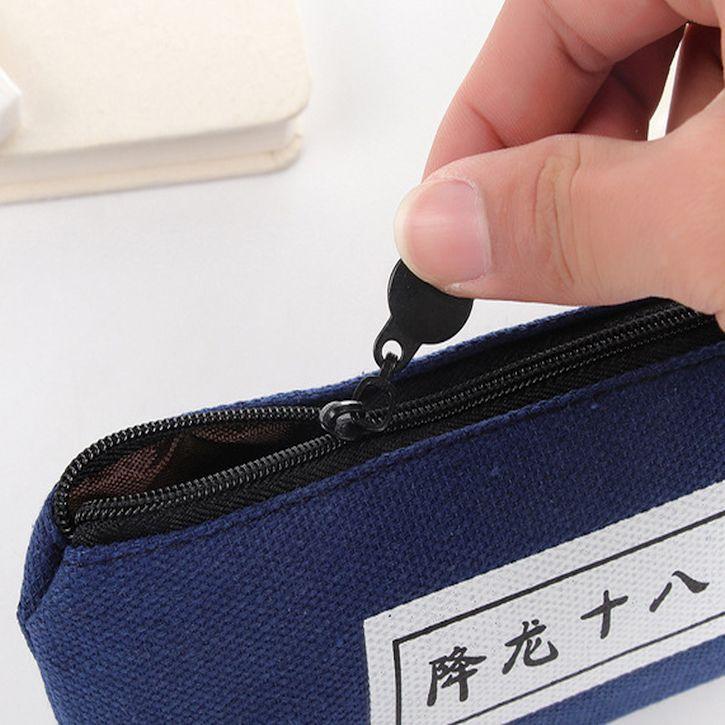 🎀【現貨+發票】新款INS搞怪創意復古文青文字筆袋武林武功祕笈筆袋帆布筆袋大容量筆袋船型帆布學生筆袋收納袋化妝包鉛筆盒-細節圖7