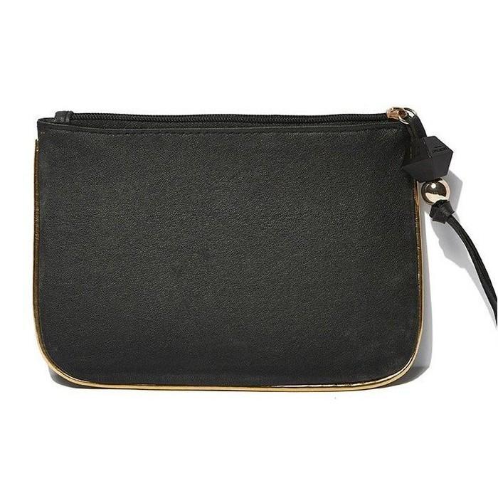 🎀【現貨+發票】黑色素色純色空白素面PU化妝包手拿包手機包隨身收納包洗漱包盥洗包過夜包萬用包筆袋隨身包筆刷包小物包零錢包-細節圖2