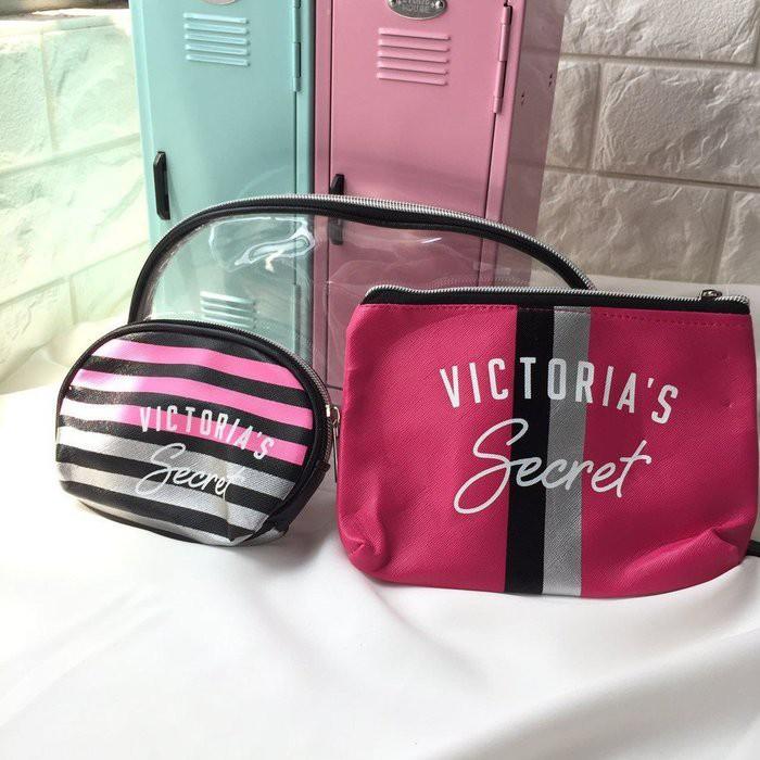 🎀【現貨+發票】韓版新款三件組防水條紋透明化妝包手拿包手機包隨身收納包洗漱包盥洗包萬用包筆袋隨身包筆刷包小物包零錢包-細節圖3