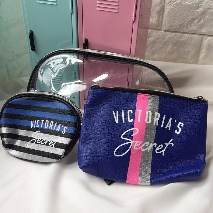 🎀【現貨+發票】韓版新款三件組防水條紋透明化妝包手拿包手機包隨身收納包洗漱包盥洗包萬用包筆袋隨身包筆刷包小物包零錢包-細節圖4