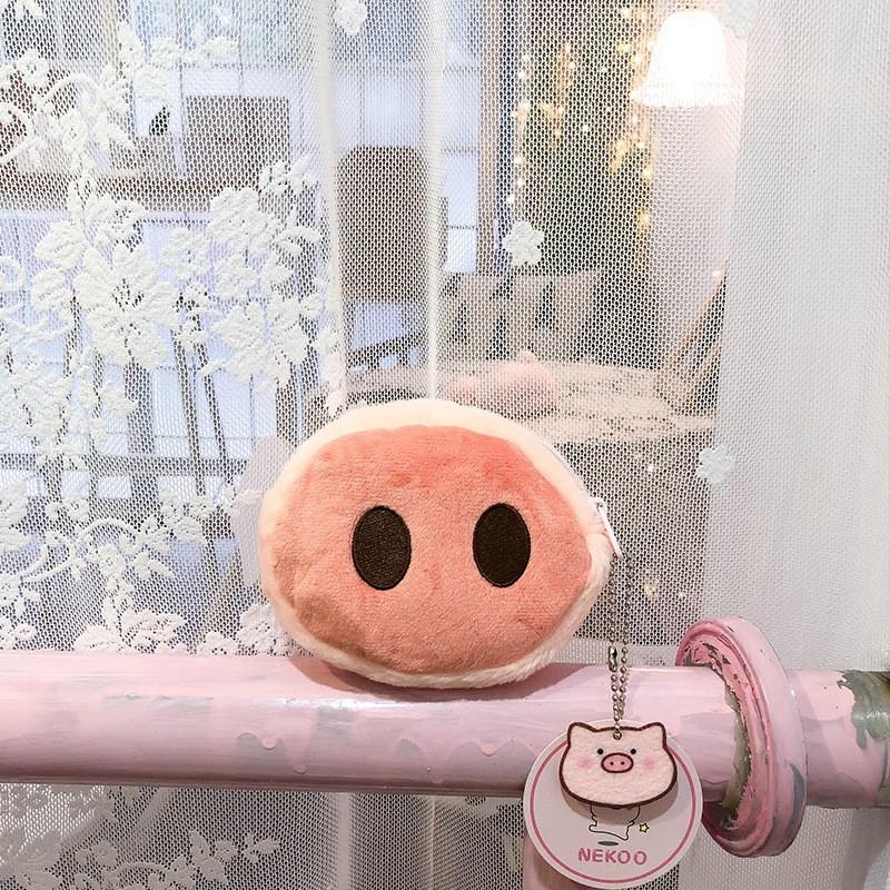 🎀【現貨+發票】吃貨必備！超優質仿真超萌豬鼻子豬屁屁豬屁股3D立體毛絨絨置物包小豬造型零錢包收納包隨身小物包零錢包鑰匙包-細節圖4