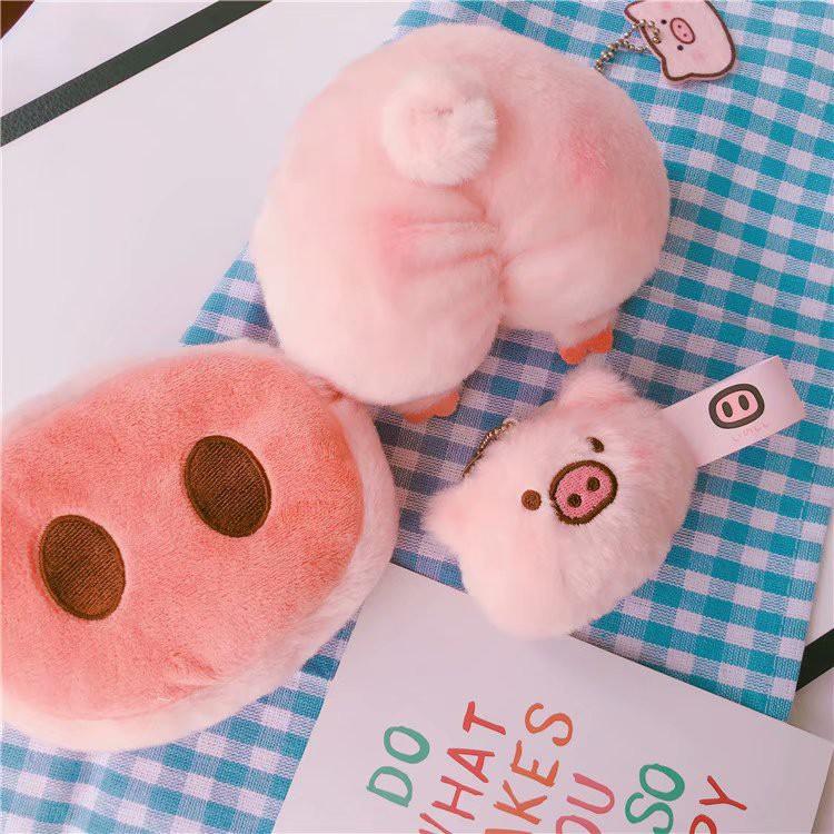 🎀【現貨+發票】吃貨必備！超優質仿真超萌豬鼻子豬屁屁豬屁股3D立體毛絨絨置物包小豬造型零錢包收納包隨身小物包零錢包鑰匙包-細節圖5