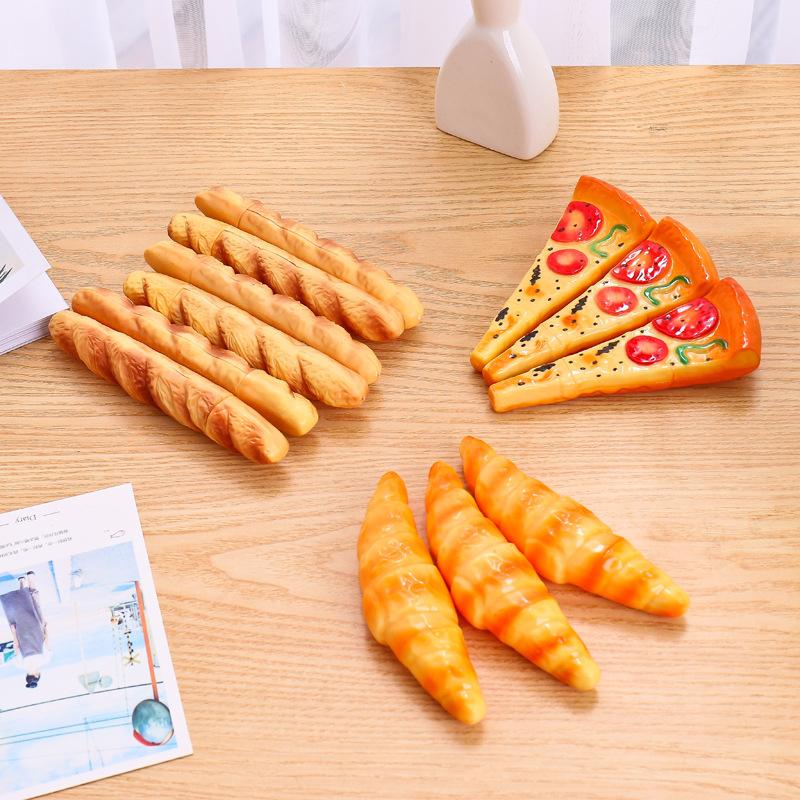🎀【現貨+發票】創意搞怪仿真文具小清新 食物造型圓珠筆 食物筆 pizza筆 披薩筆 麵包筆 牛角麵包筆婚禮小物交換禮物-細節圖3