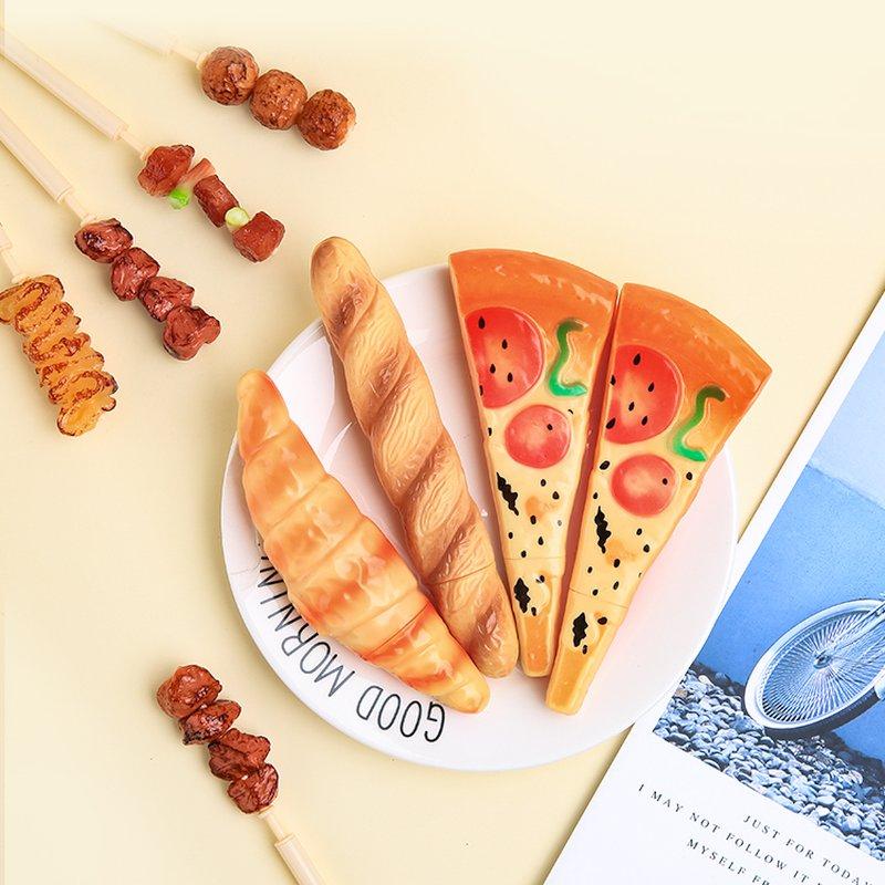 🎀【現貨+發票】創意搞怪仿真文具小清新 食物造型圓珠筆 食物筆 pizza筆 披薩筆 麵包筆 牛角麵包筆婚禮小物交換禮物-細節圖7