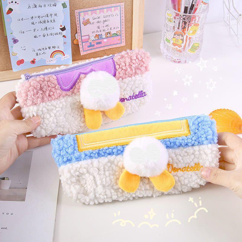 🎀【現貨+發票】韓版新款INS超火可愛胖嘟嘟鴨鴨大屁屁鴨子屁屁鴨屁股鴨子包毛茸茸毛絨絨大容量絨毛羊羔毛筆袋收納袋鉛筆盒-細節圖5