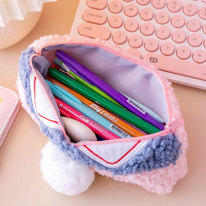 🎀【現貨+發票】韓版新款INS超火可愛胖嘟嘟鴨鴨大屁屁鴨子屁屁鴨屁股鴨子包毛茸茸毛絨絨大容量絨毛羊羔毛筆袋收納袋鉛筆盒-細節圖9
