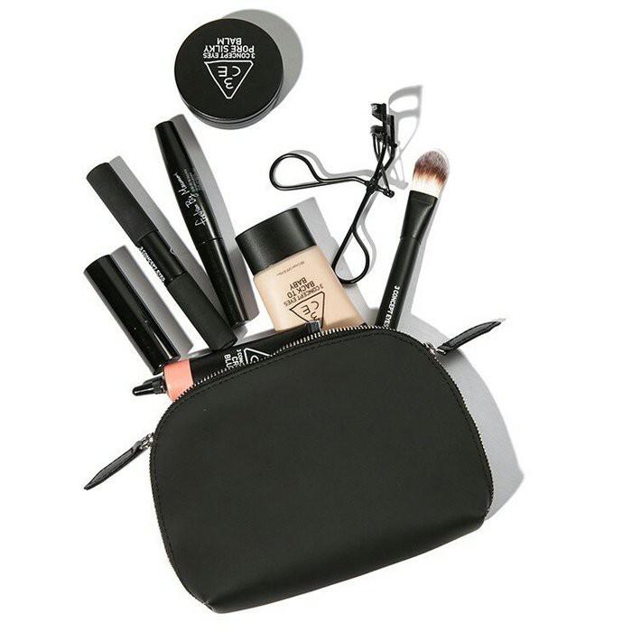 🎀【現貨+發票】黑色純色空白素面兔耳朵化妝包手拿包手機包隨身收納包洗漱包盥洗包過夜包萬用包筆袋隨身包筆刷包小物包零錢包-細節圖2