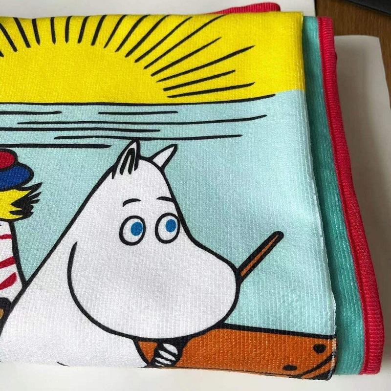 🎀【現貨+發票】日本訂單MOOMIN嚕嚕咪嚕嚕米姆明純棉大浴巾寶寶浴巾沙灘巾冷氣毯健身慢跑夏日玩水必備速乾大毛巾-細節圖6