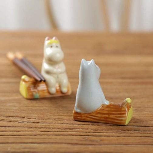 🎀【現貨+發票】Zakka日式陶瓷筷架快嫁筷子托筷拖筷子架超萌MOOMIN嚕嚕咪嚕嚕米姆明歌妮可兒陶瓷小擺件擺飾婚禮小物-細節圖2