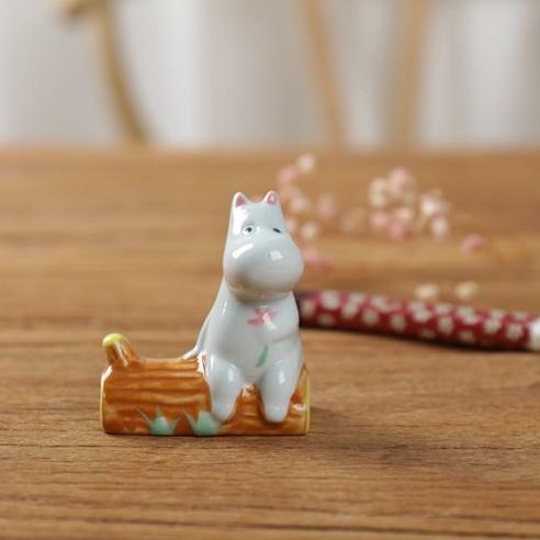 🎀【現貨+發票】Zakka日式陶瓷筷架快嫁筷子托筷拖筷子架超萌MOOMIN嚕嚕咪嚕嚕米姆明歌妮可兒陶瓷小擺件擺飾婚禮小物-細節圖3
