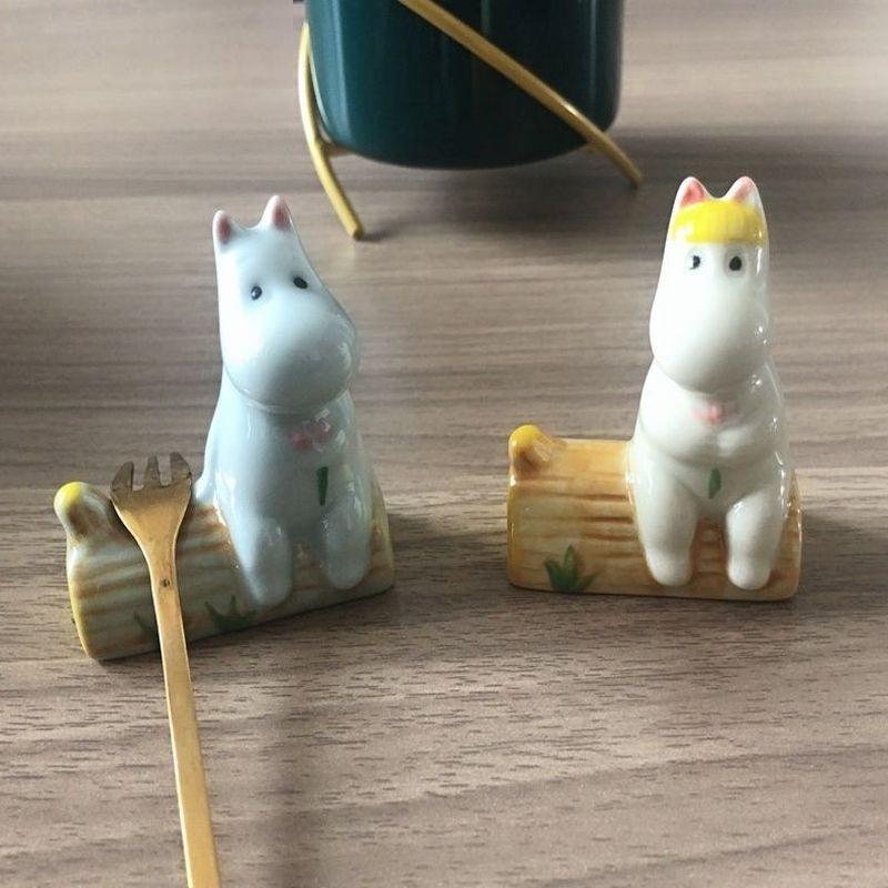 🎀【現貨+發票】Zakka日式陶瓷筷架快嫁筷子托筷拖筷子架超萌MOOMIN嚕嚕咪嚕嚕米姆明歌妮可兒陶瓷小擺件擺飾婚禮小物-細節圖5