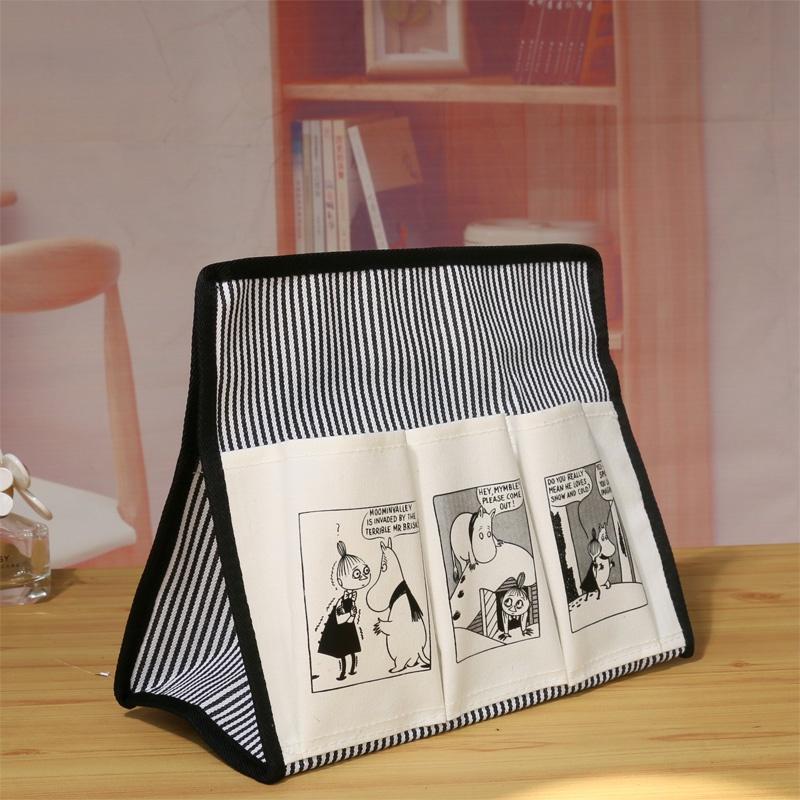 🎀【現貨+發票】MOOMIN嚕嚕咪嚕嚕米姆明亞美小不點帆布桌上收納多口袋收納盒面紙套面紙盒置物籃收納袋遙控器收納雜誌附錄-細節圖5