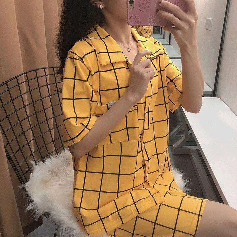 🎀【現貨+發票】❗蠟筆小新睡衣小新同款 INS超火紅爆款 韓國夏季新款 韓版涼感短袖上下套裝休閒服居家服-細節圖8