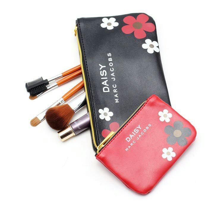 🎀【現貨+發票】韓版新款花朵小雛菊兩件組化妝包手拿包手機包收納包萬用包筆袋筆刷包零錢包鑰匙包發票集點卡小物收納-細節圖2