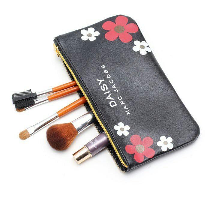 🎀【現貨+發票】韓版新款花朵小雛菊兩件組化妝包手拿包手機包收納包萬用包筆袋筆刷包零錢包鑰匙包發票集點卡小物收納-細節圖4