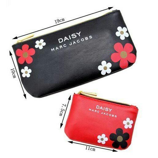 🎀【現貨+發票】韓版新款花朵小雛菊兩件組化妝包手拿包手機包收納包萬用包筆袋筆刷包零錢包鑰匙包發票集點卡小物收納-細節圖5