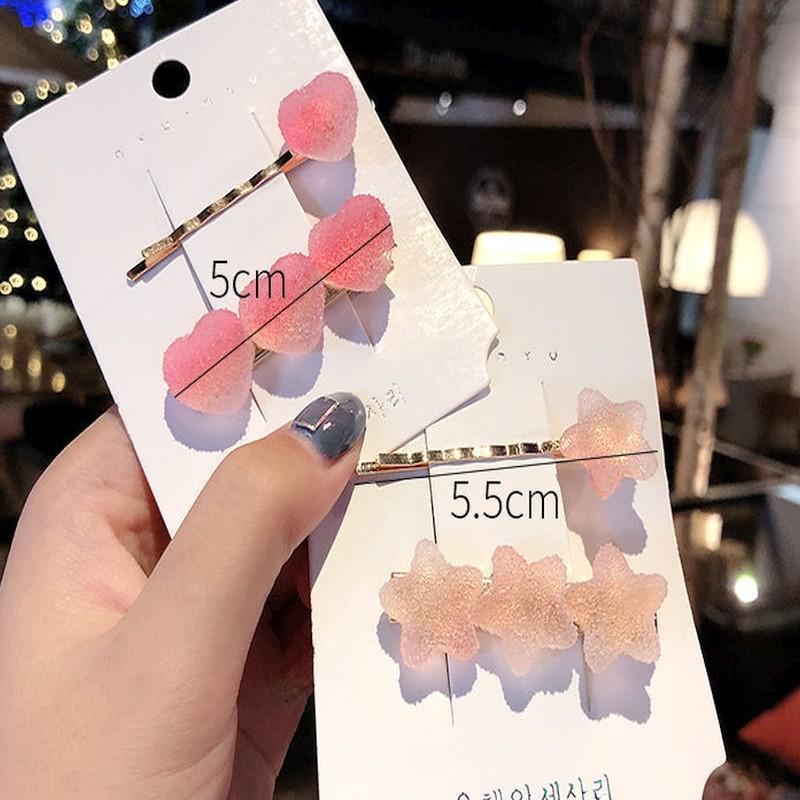 🎀【現貨+發票】韓系甜美清新彩虹軟糖QQ軟糖可愛漸變漸層髮夾少女心髮飾愛心星星一字夾髮夾套組仿真軟糖髮飾頭飾-細節圖8