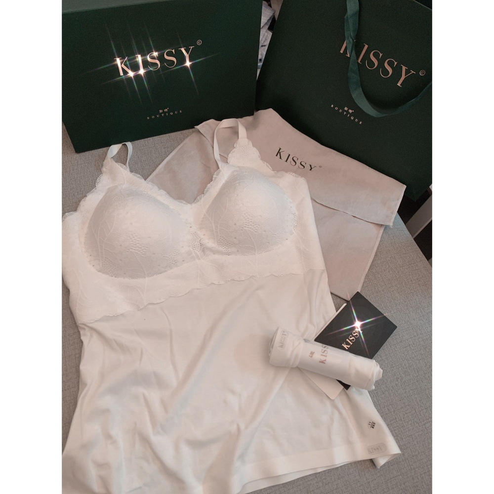 KISSY原廠公司貨正品科技無痕內衣套組 bra top 附內褲 限量白 無鋼圈超集中包覆內衣 小可愛-細節圖5
