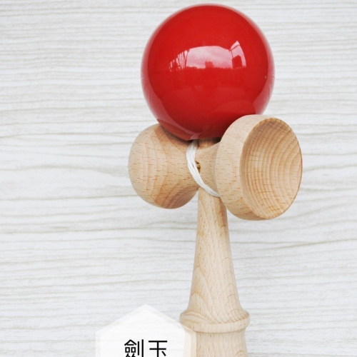 <現貨> 劍玉 單色(紅) 日式 劍球 日月球 競技型 比賽型 kendama 古早童玩 手眼協調 木製玩具