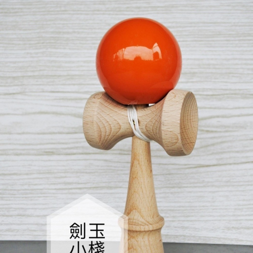 &lt;現貨&gt; 劍玉 單色(橘) 日式 劍球 日月球 競技型 比賽型 kendama 古早童玩 手眼協調 木製玩具