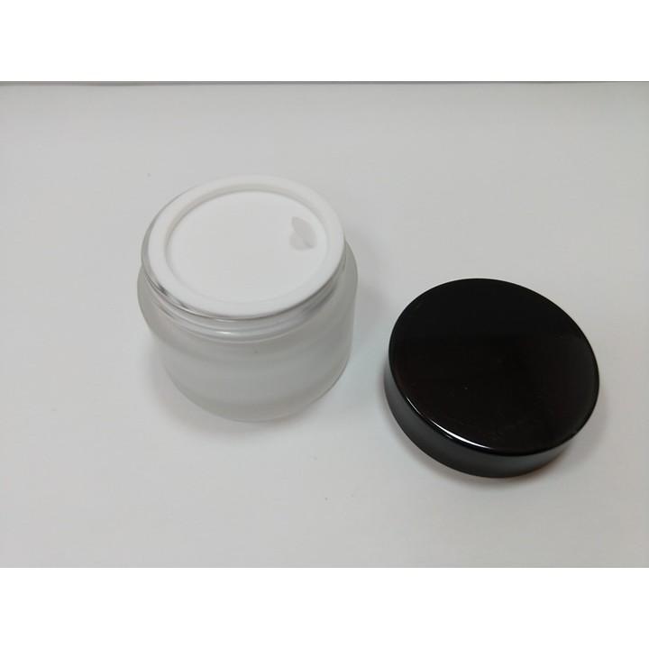 【露西皂材】50ML 黑蓋磨砂玻璃面霜盒 旅行分裝盒 玻璃面霜盒-細節圖2