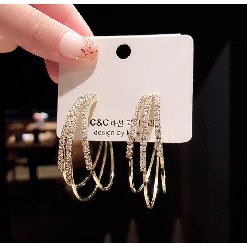 耳環 耳釘 耳飾 耳針 小橙子🍊 台灣現貨 S925銀 銀針 韓版新款 百搭 歐美 大C字圈 夜店 結婚 飾品 小紅書-細節圖2