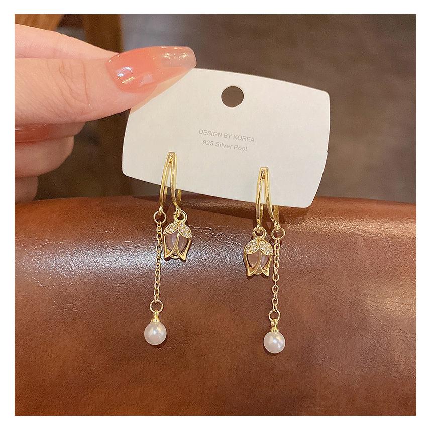 耳環 耳釘 耳飾 耳針 小橙子🍊 台灣現貨 S925銀 韓版 長款 流蘇 鬱金 耳環 百搭 氣質 東大門 耳飾品網紅爆款-細節圖4