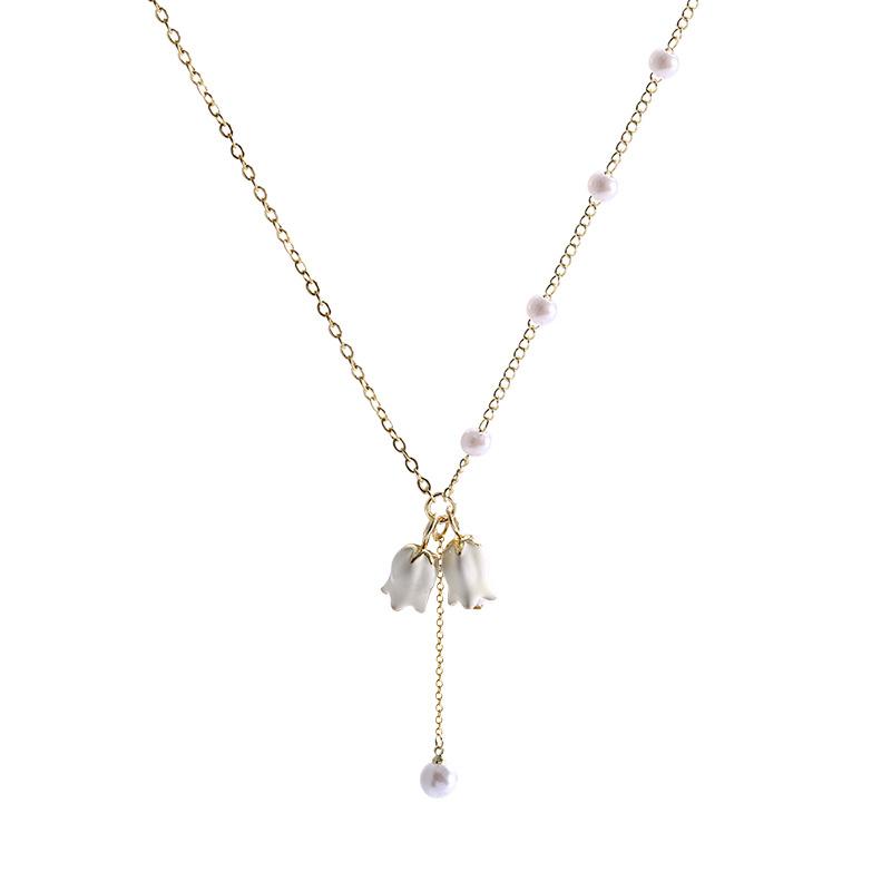 項鏈 頸鍊 韓版 鈦鋼 小橙子🍊 輕奢小眾 小清新 鈴蘭花 項鍊 女ins風 百搭 氣質 網紅同款 鈦鋼 鎖骨鏈-細節圖5