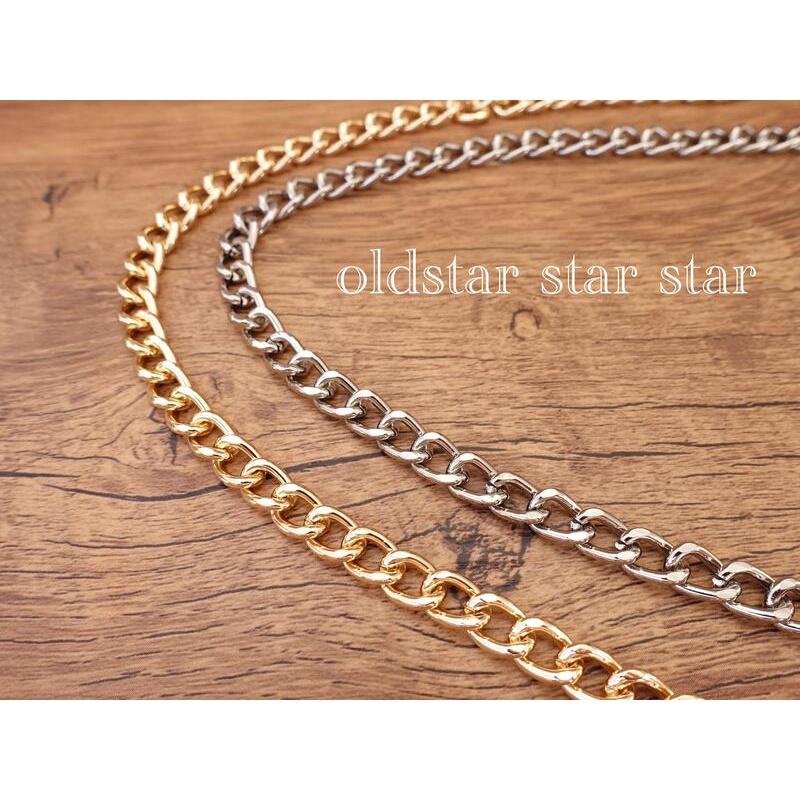 小橙子🍊高優T扣鏈T扣鏈包鍊鏈帶7mm扁鏈皮包鏈條皮包鍊條鏈條包包帶鏈子OT扣替換背帶皮包改造配件woc斜背鏈斜揹帶-細節圖3