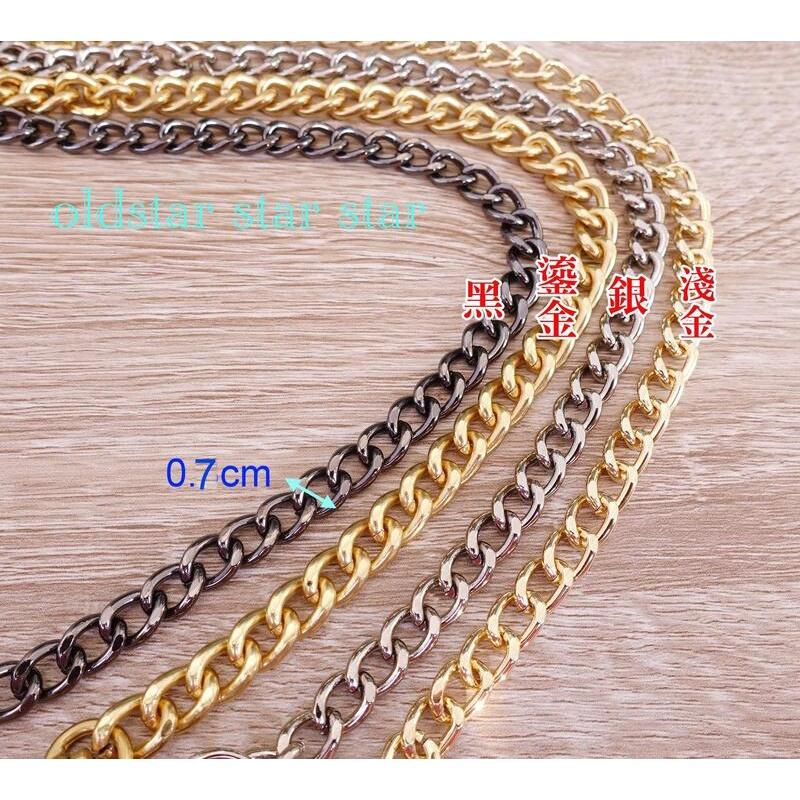 小橙子🍊高優T扣鏈T扣鏈包鍊鏈帶7mm扁鏈皮包鏈條皮包鍊條鏈條包包帶鏈子OT扣替換背帶皮包改造配件woc斜背鏈斜揹帶-細節圖4