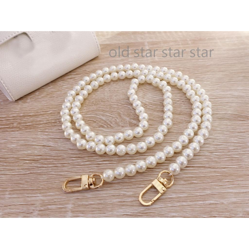 小橙子🍊 8mm 包鏈 珍珠鏈條 鏈帶 皮包鏈條 珍珠鏈帶 高亮優 woc 小香風 珍珠鍊 手挽帶 手機鏈 包鏈-細節圖5