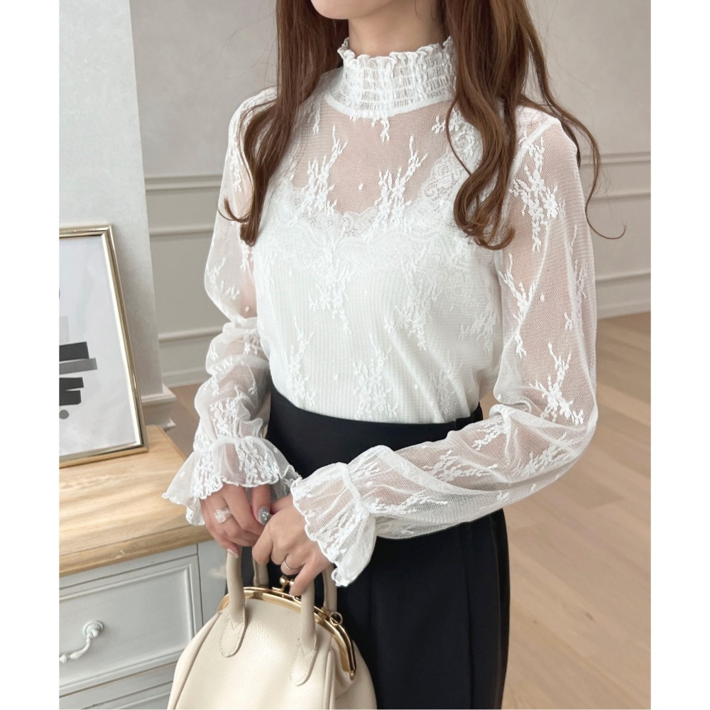 apres jour 蕾絲透膚上衣 日牌服飾 現貨商品-細節圖5