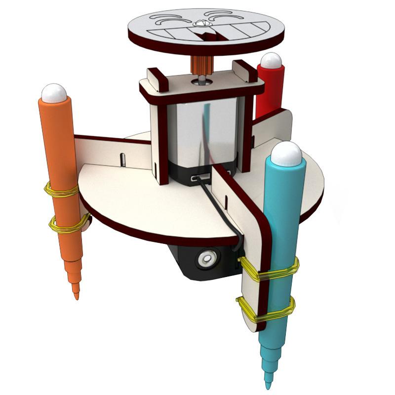 科普文教  M214 台灣發貨  塗鴉機器人 推磨機器人  機器人 創客 STEAM  科普 物理 科學 四驅車-細節圖3