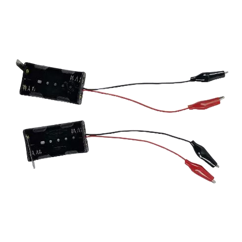 科普文教  台灣發貨 3號電池盒 閘刀 單節 雙節 三節 四節  3號電池盒+鱷魚夾 閘刀電池盒  電池-細節圖2