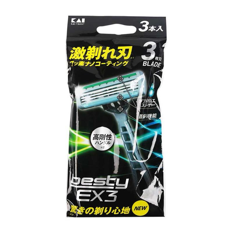 ❰免運❱ 日本貝印 激剃刮鬍刀 (3入/包) 刮鬍刀 KIGA0071 手動刮鬍刀 不鏽鋼刀刃 日本製造 和豐-細節圖6